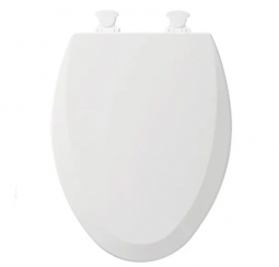 Bemis Elongated Enameled Wood Toilet Seat White Removes for Cleaning